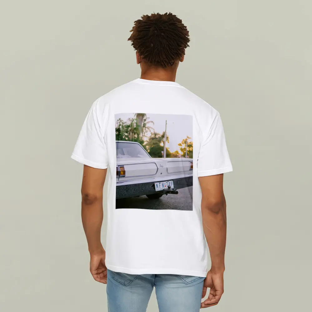Classic Dodge Car Parked at Sunset Street – T-Shirts