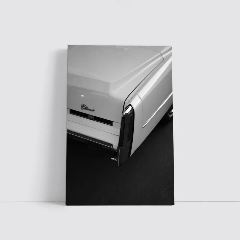 Cadillac Eldorado Classic Black White Close Up – Wall Art