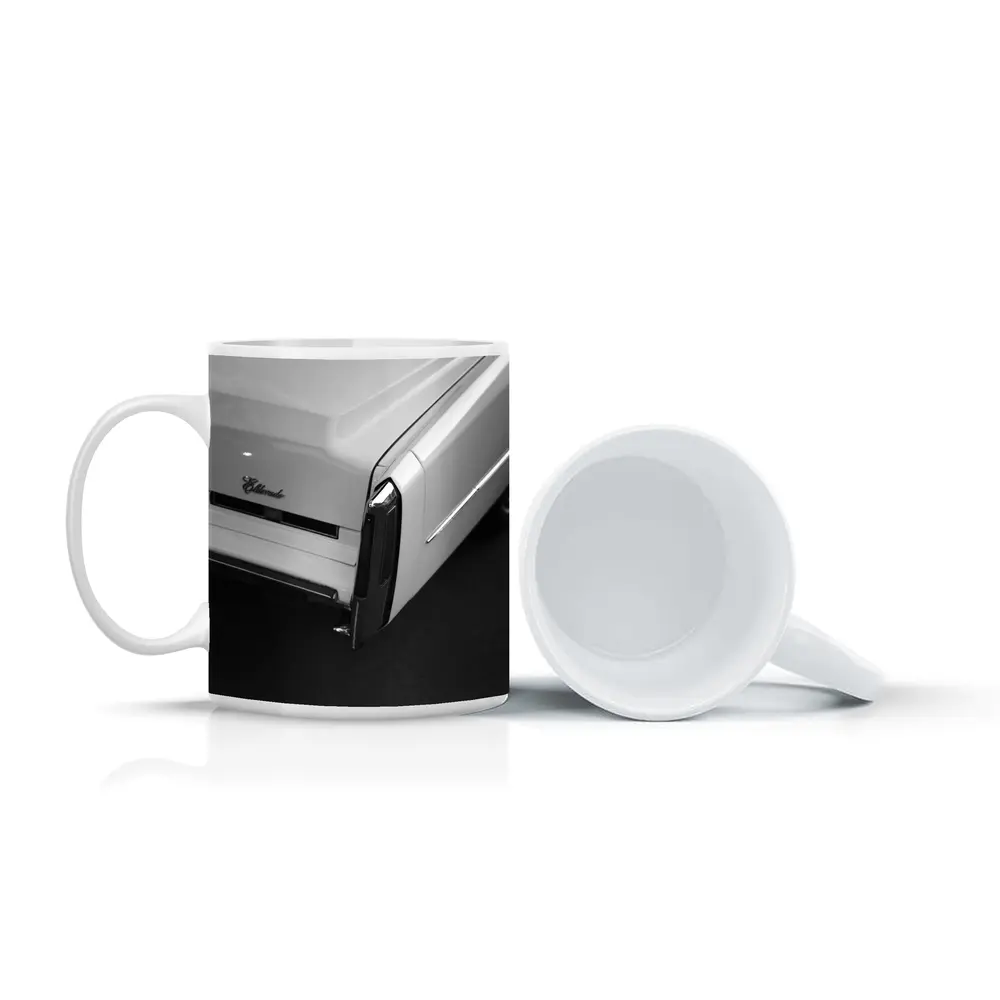 Cadillac Eldorado Classic Black White Close Up – Mugs