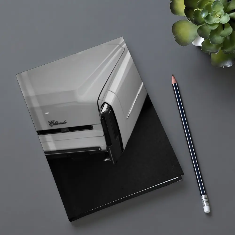 Cadillac Eldorado Classic Black White Close Up – Notebooks