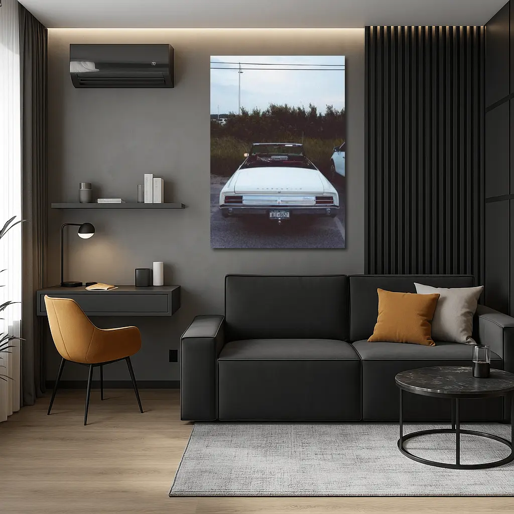 Oldsmobile Cutlass Convertible Rear View White – Wall Art