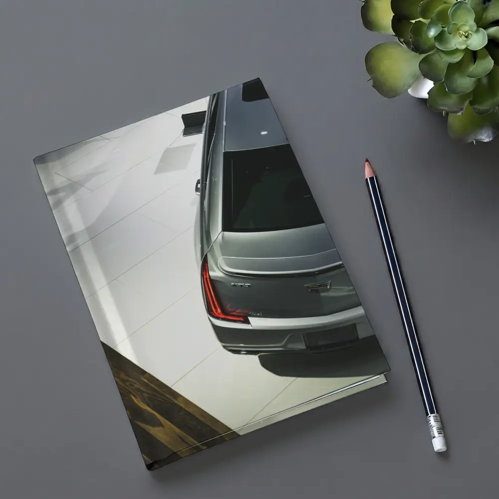 Cadillac CT5 Silver Sedan Showroom View – Notebooks
