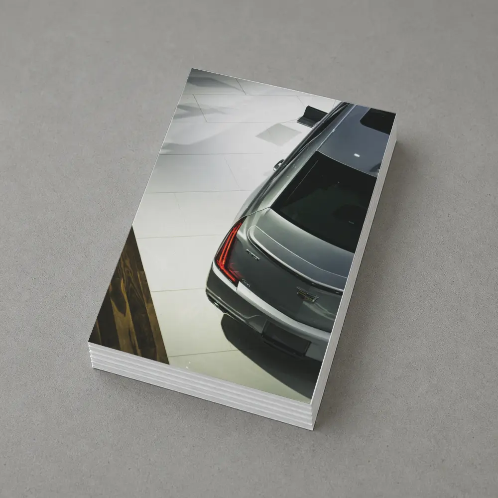Cadillac CT5 Silver Sedan Showroom View – Postcards