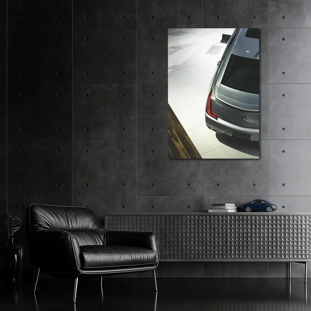 Cadillac CT5 Silver Sedan Showroom View – Wall Art