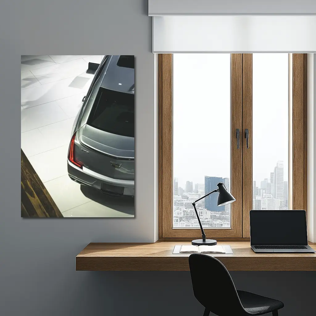 Cadillac CT5 Silver Sedan Showroom View – Wall Art