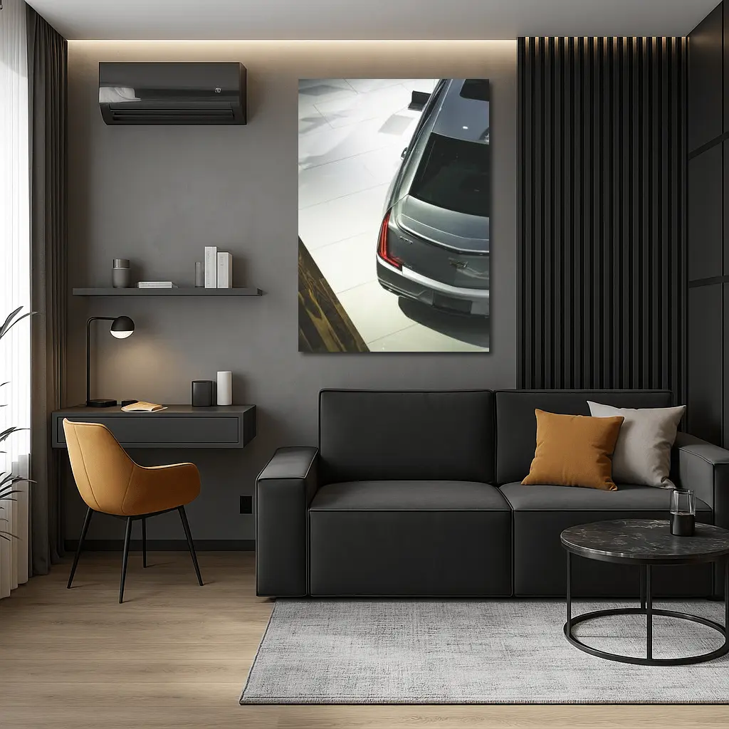 Cadillac CT5 Silver Sedan Showroom View – Wall Art