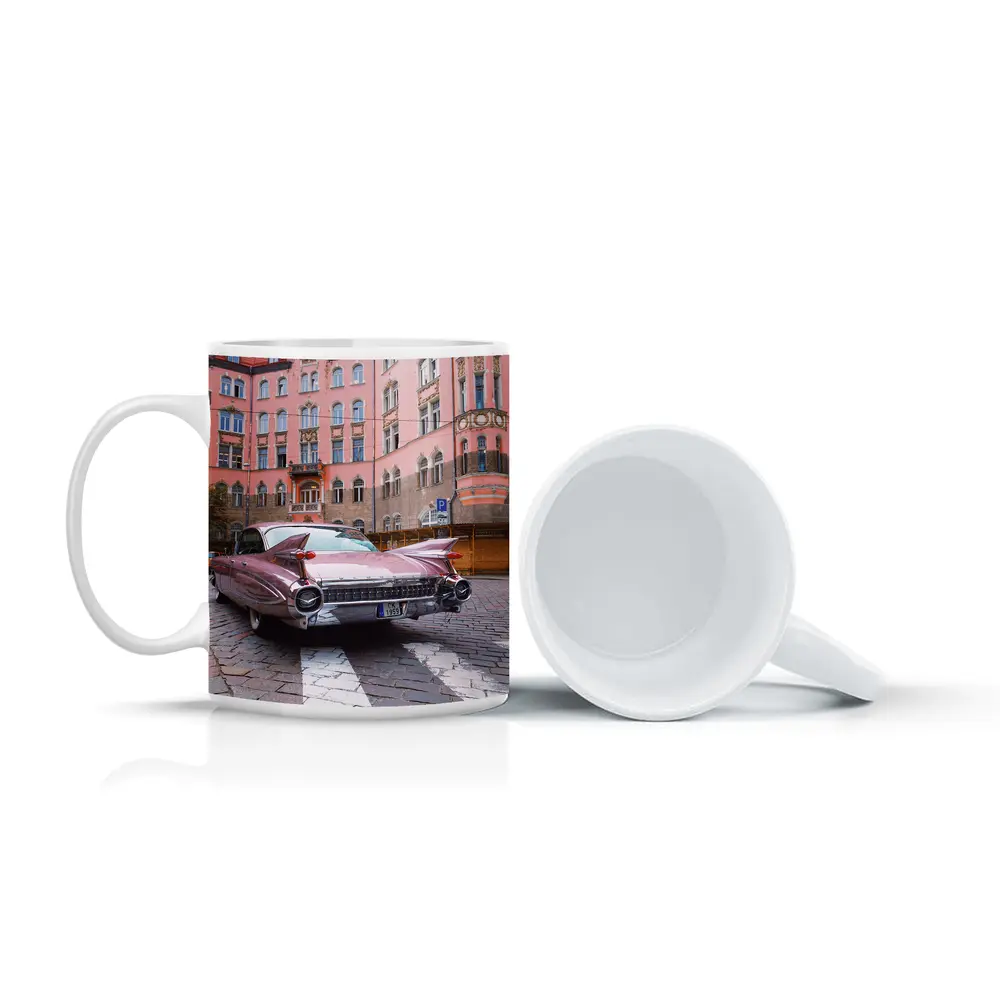 Classic Cadillac DeVille Pink European Street – Mugs