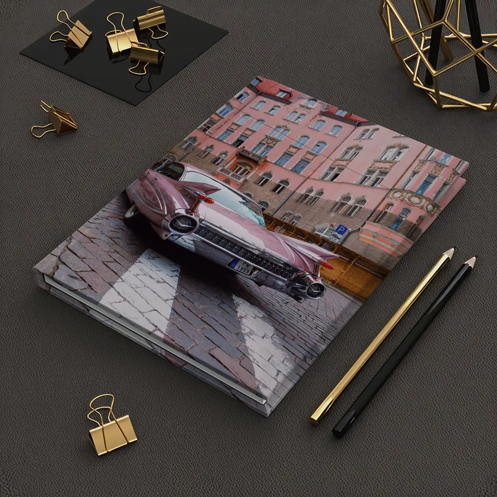 Classic Cadillac DeVille Pink European Street – Notebooks