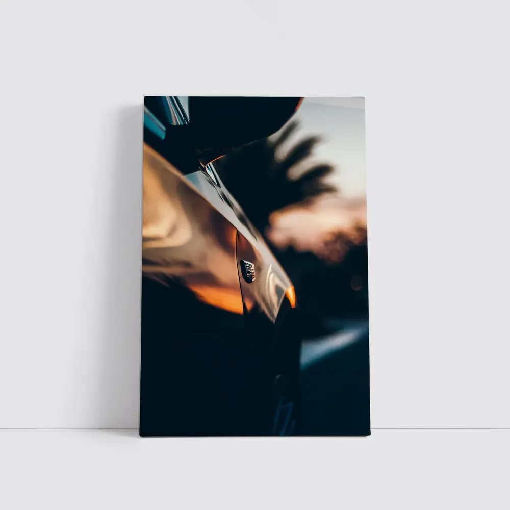 Jeep Badge Close Up Sunset Glow – Wall Art