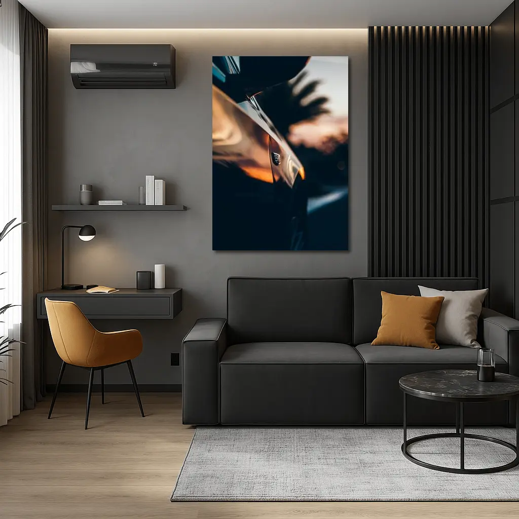 Jeep Badge Close Up Sunset Glow – Wall Art