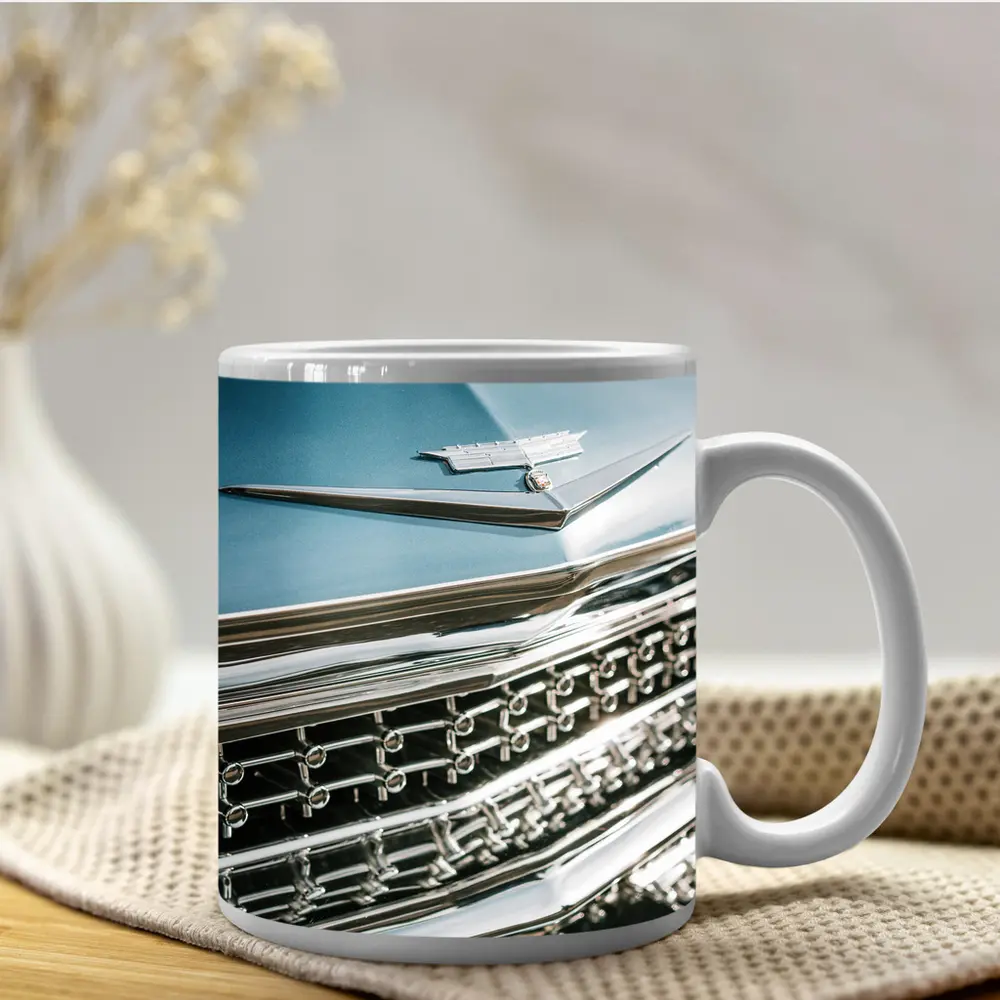Classic Cadillac Chrome Grille Blue Hood – Mugs