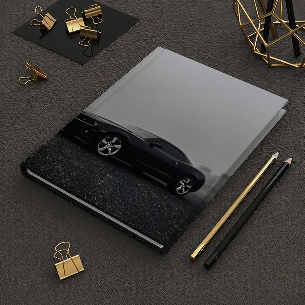 Black Chevrolet Camaro Foggy Urban Scene – Notebooks