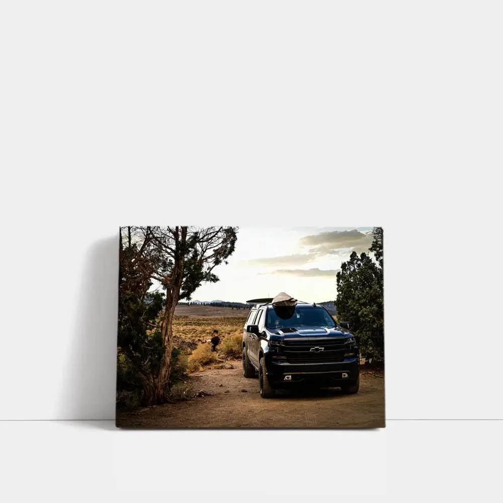 Chevrolet Silverado Black Truck Desert Landscape – Wall Art