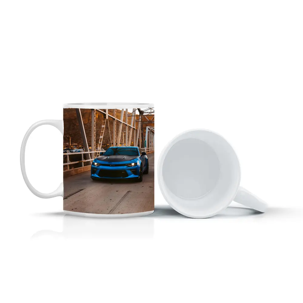 Blue Chevrolet Camaro on Steel Bridge – Mugs