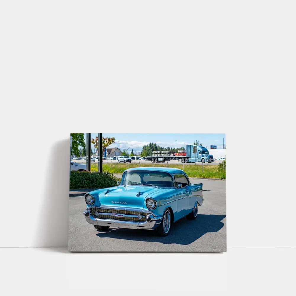 1957 Chevrolet Bel Air Classic Blue Car – Wall Art