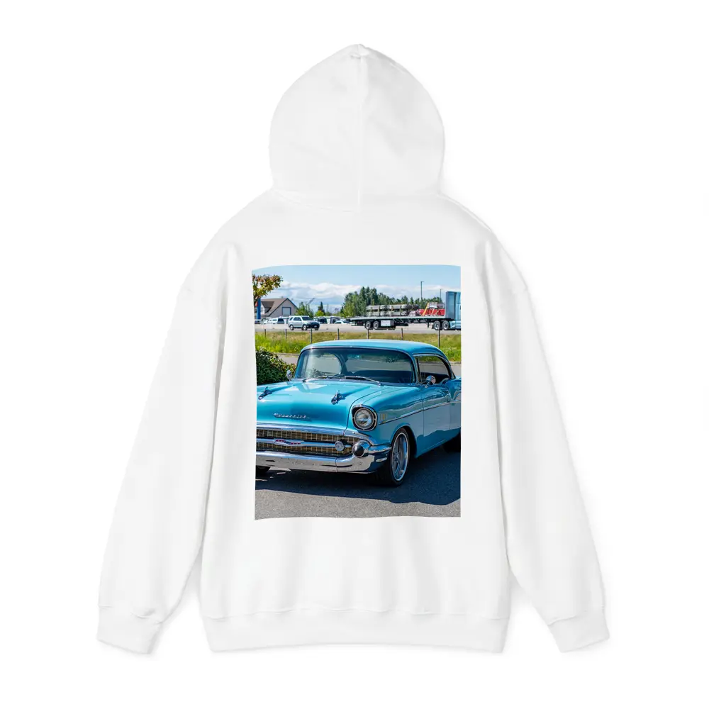 1957 Chevrolet Bel Air Classic Blue Car – Hoodies