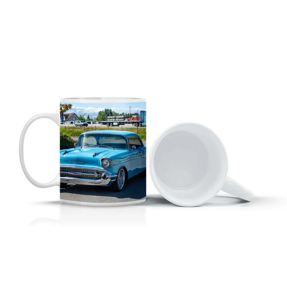 1957 Chevrolet Bel Air Classic Blue Car – Mugs