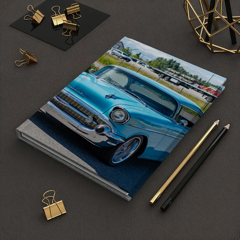 1957 Chevrolet Bel Air Classic Blue Car – Notebooks