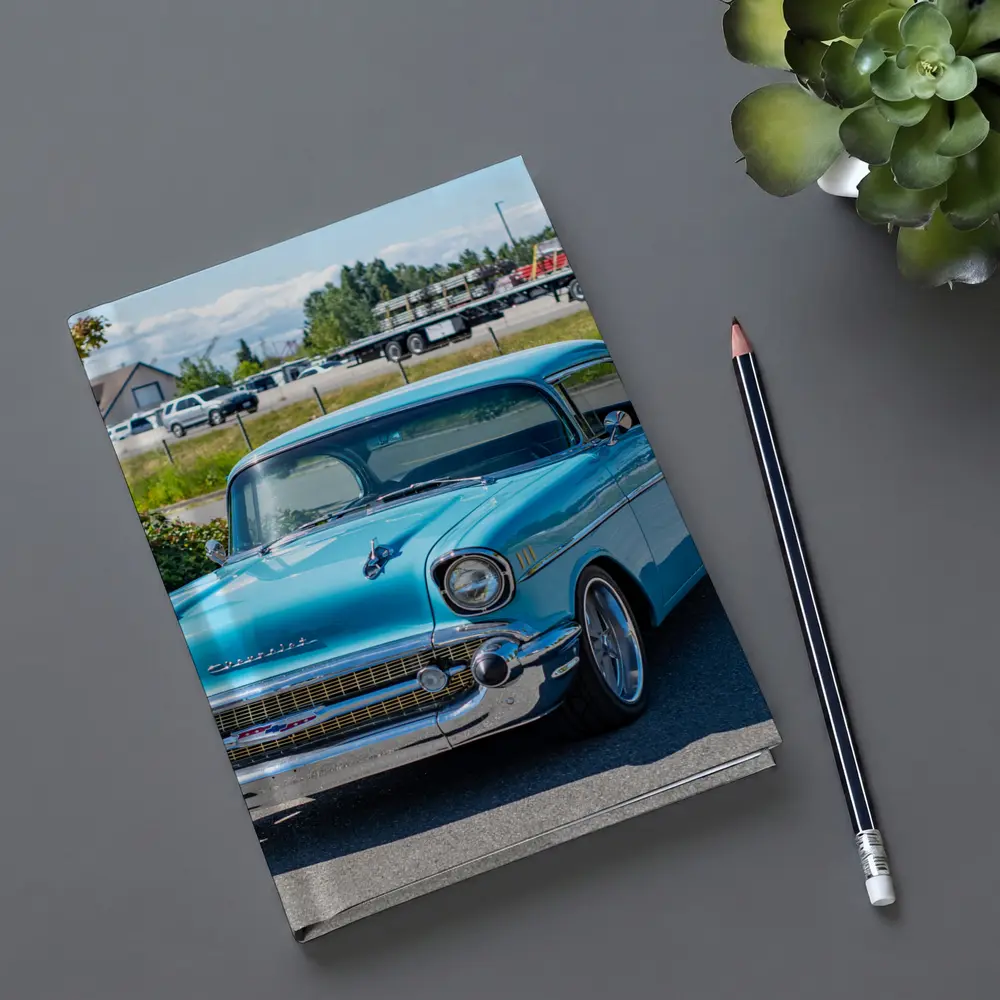 1957 Chevrolet Bel Air Classic Blue Car – Notebooks