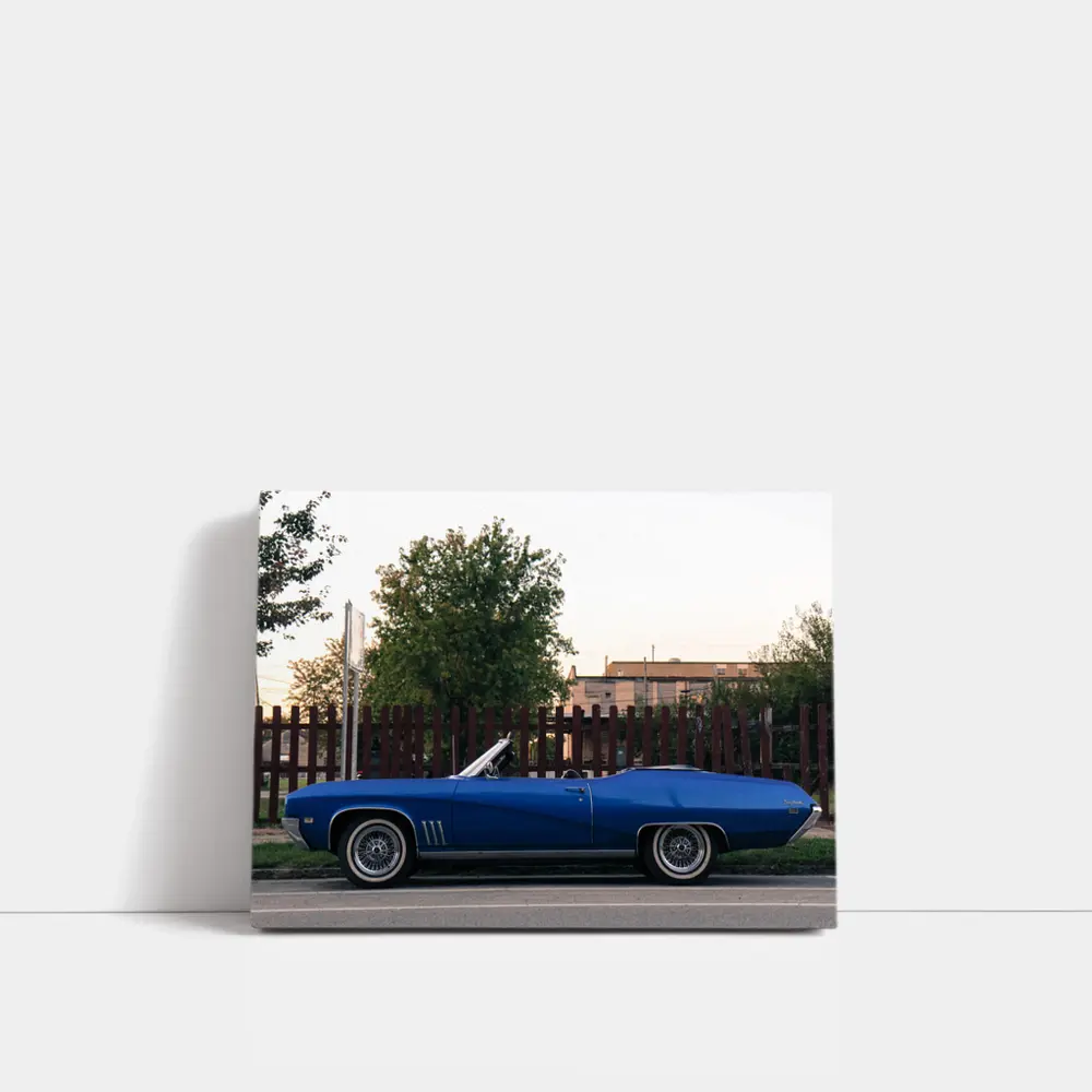 Classic Buick Skylark Blue Convertible Street – Wall Art