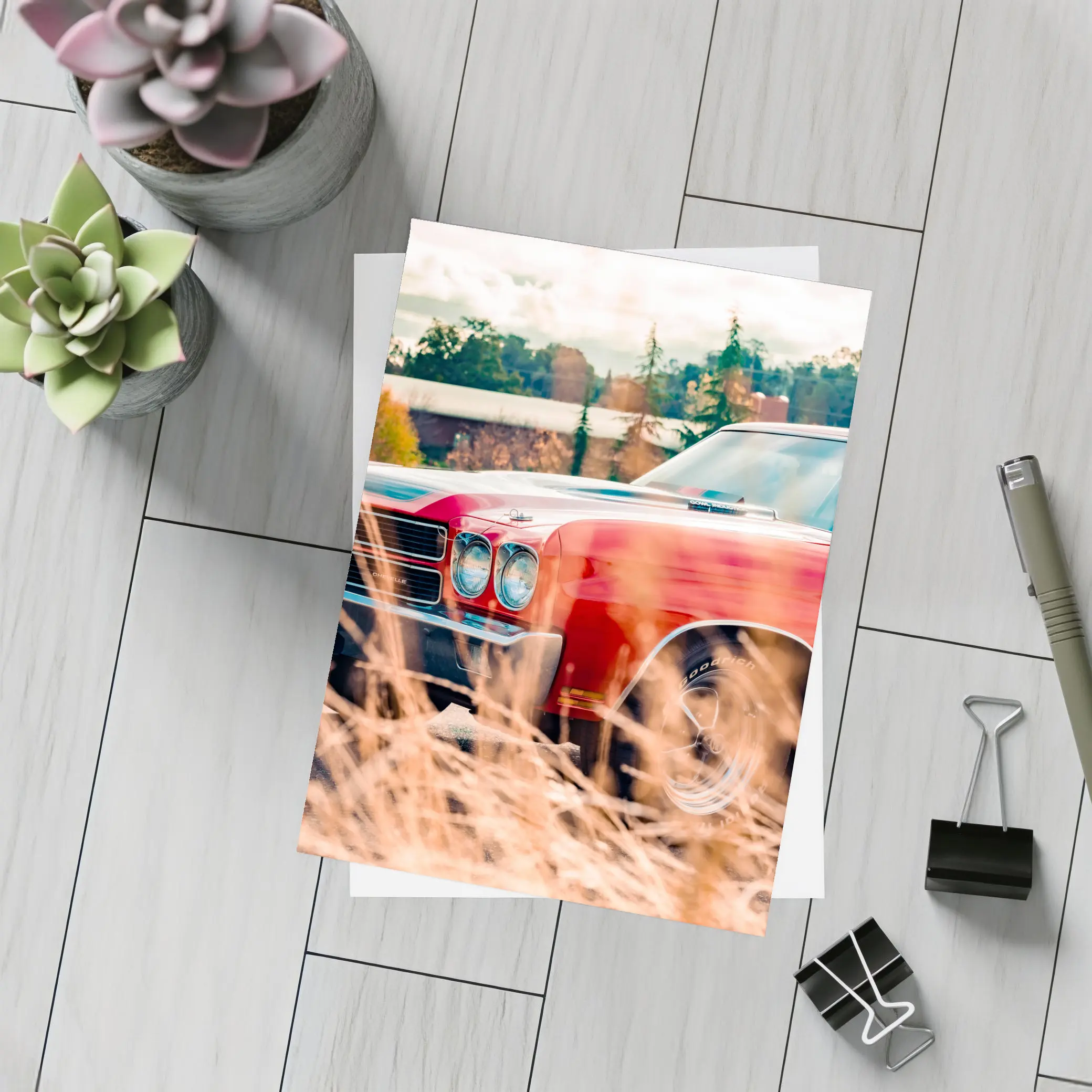 Chevrolet Chevelle SS Red Muscle Car – Postcards