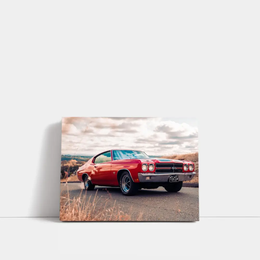 Red Chevrolet Chevelle SS Cloudy Sky – Wall Art