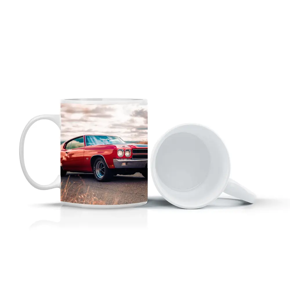 Red Chevrolet Chevelle SS Cloudy Sky – Mugs