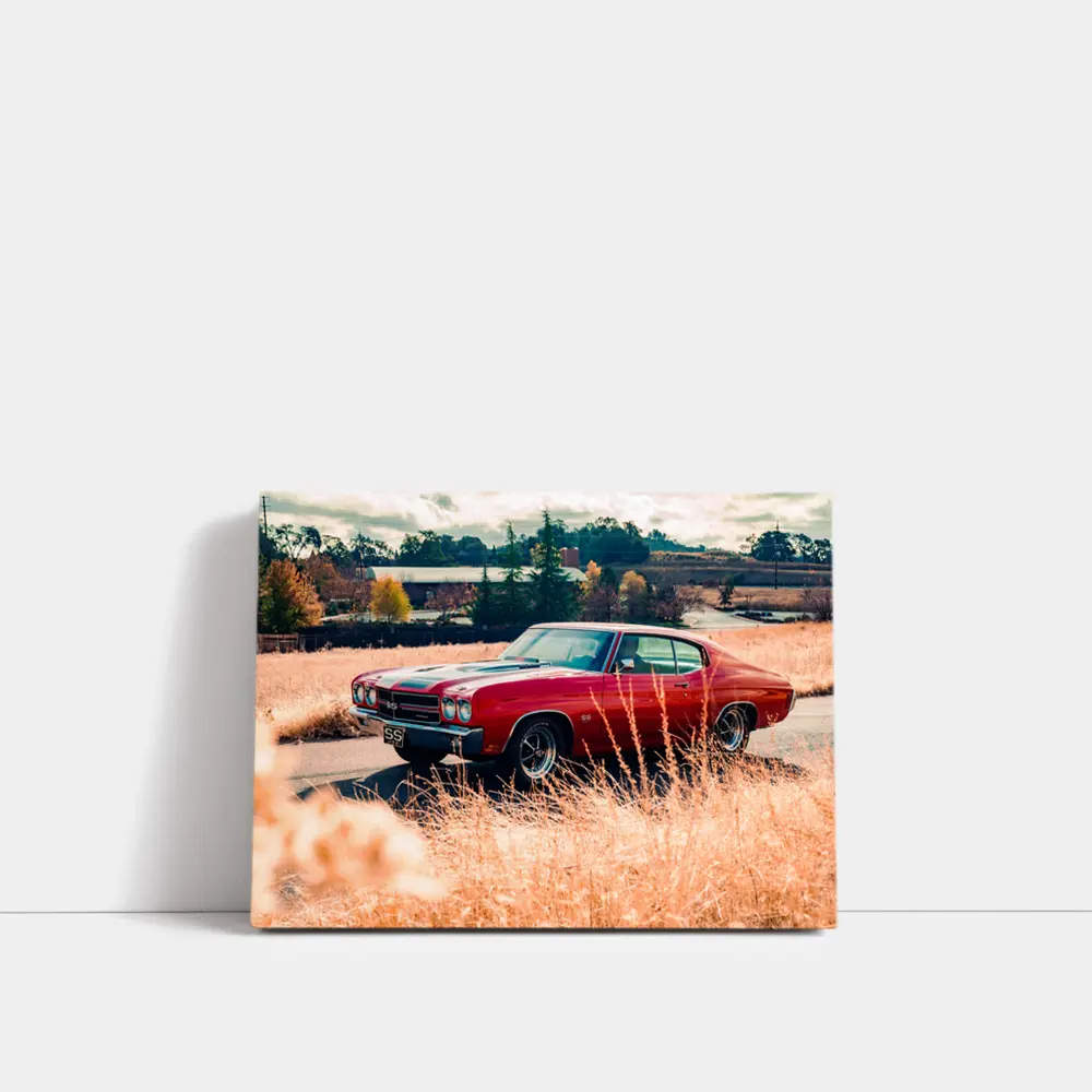 Chevrolet Chevelle SS Red Muscle Car Field – Wall Art