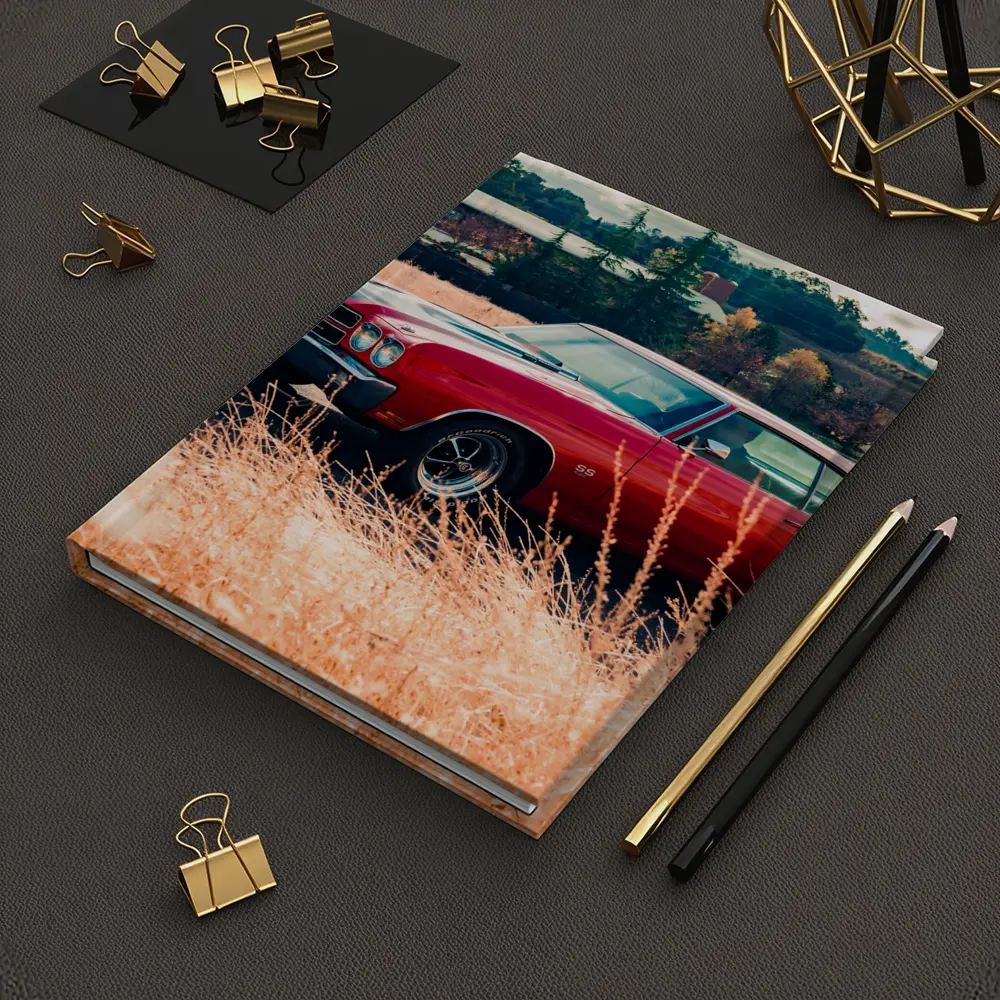 Chevrolet Chevelle SS Red Muscle Car Field – Notebooks