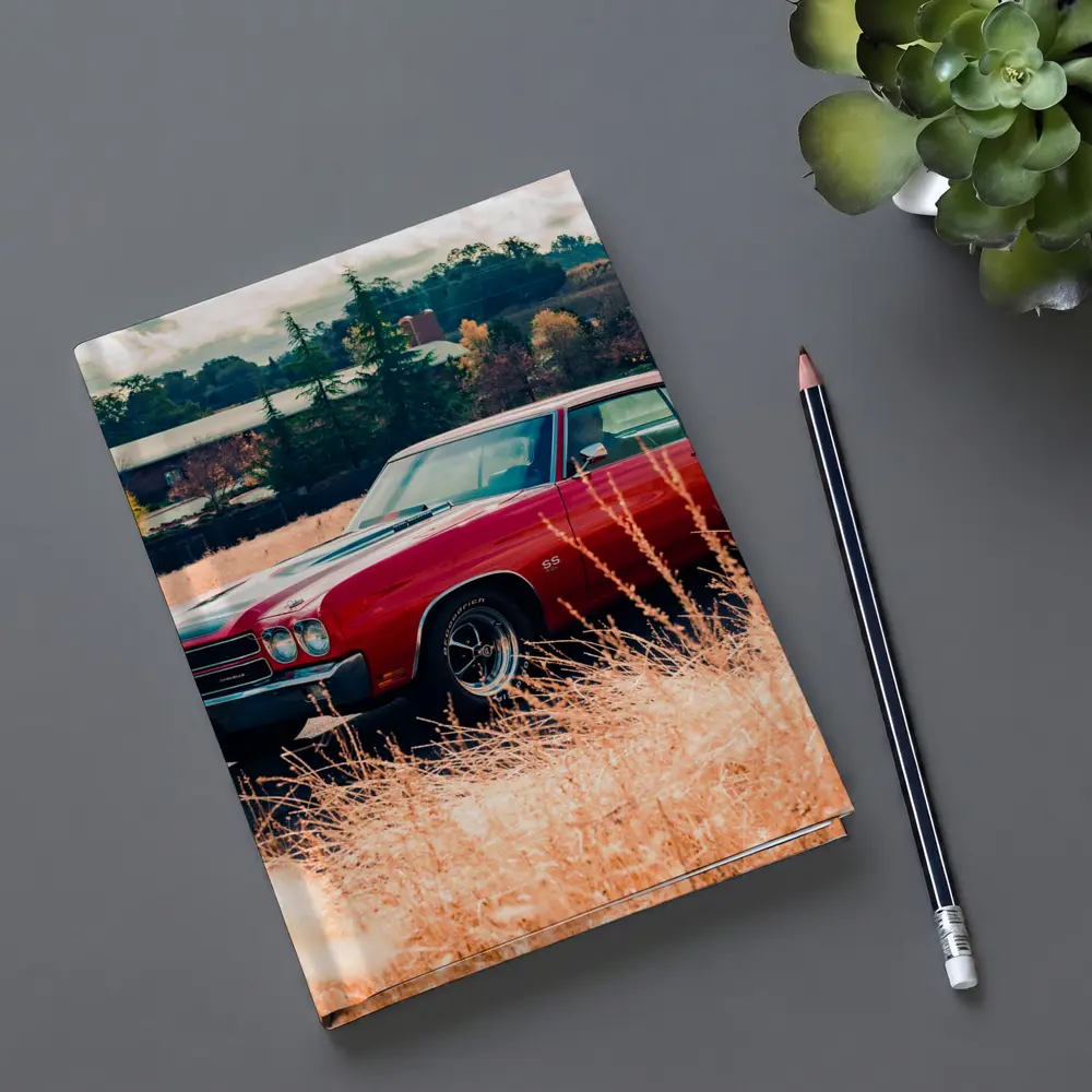 Chevrolet Chevelle SS Red Muscle Car Field – Notebooks