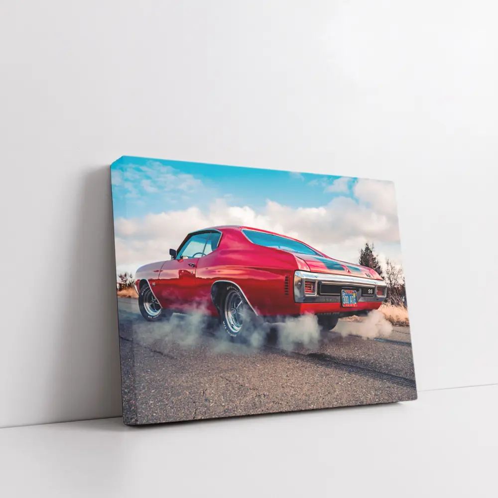 Chevrolet Chevelle SS Burnout Red Muscle Car – Wall Art