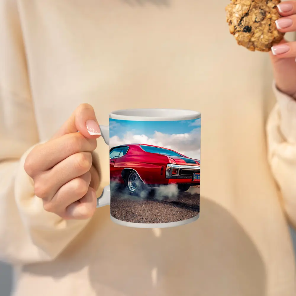 Chevrolet Chevelle SS Burnout Red Muscle Car – Mugs