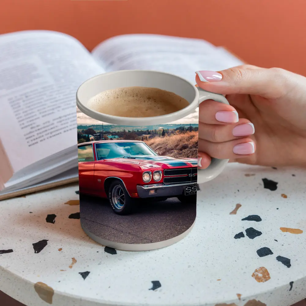 Chevrolet Chevelle SS Red Muscle Car – Mugs