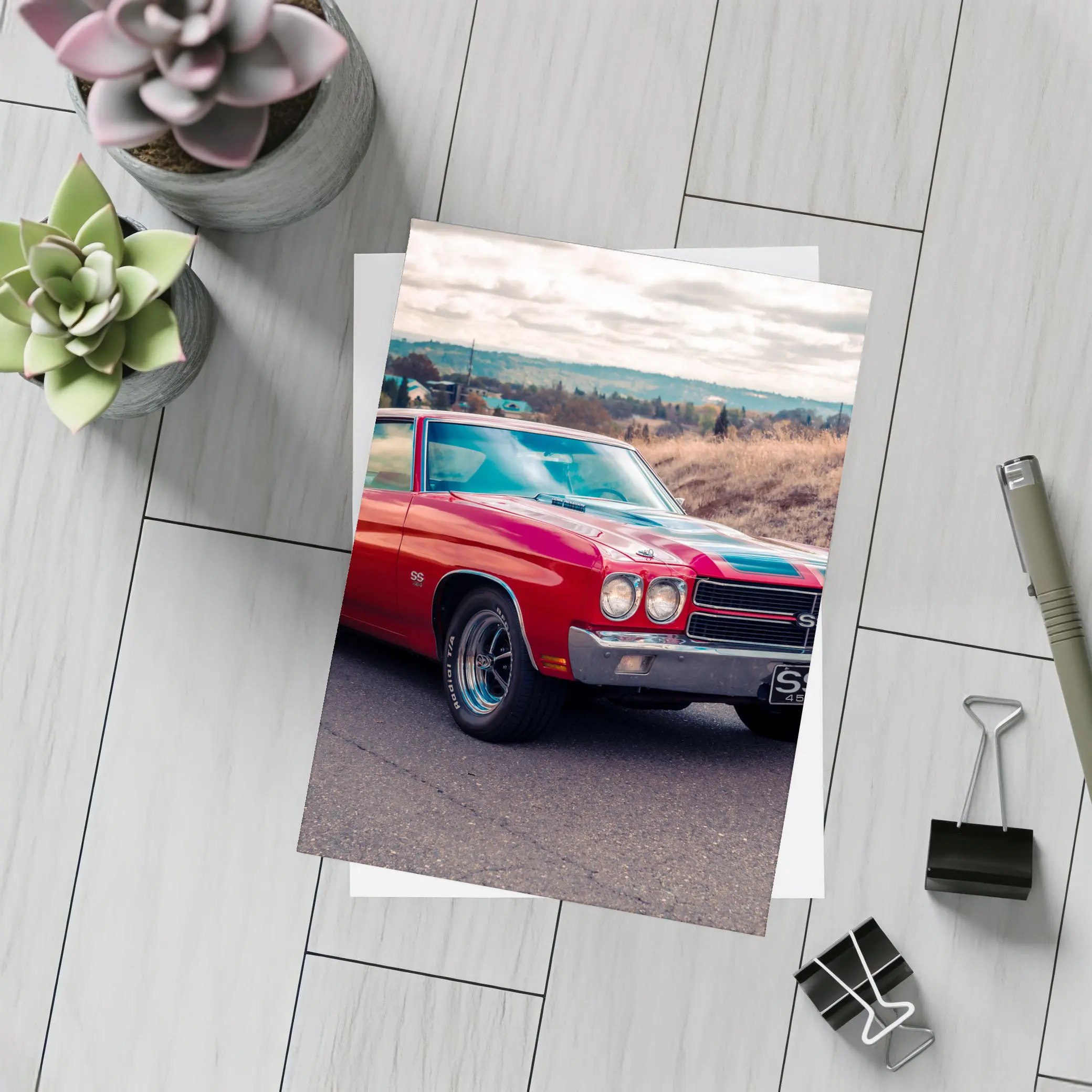 Chevrolet Chevelle SS Red Muscle Car – Postcards