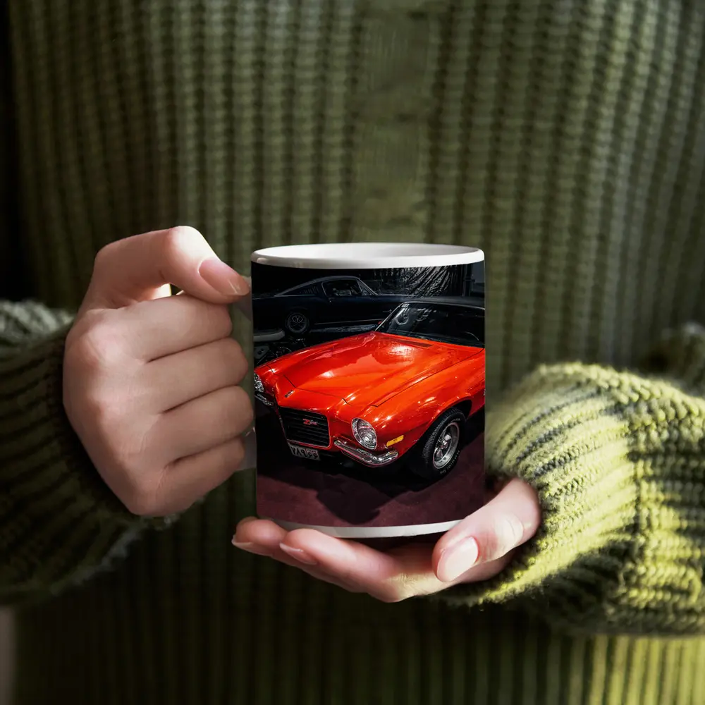 Chevrolet Camaro Z28 Orange Classic Muscle Car – Mugs