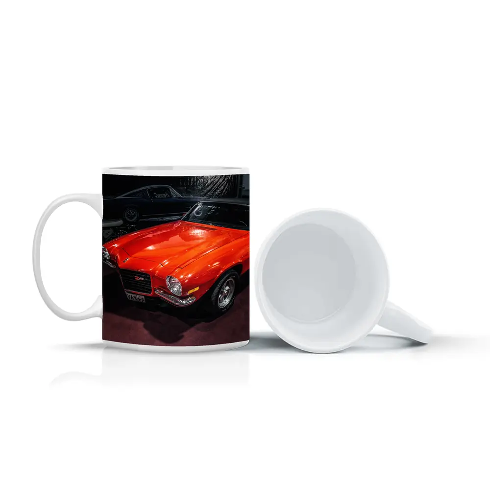 Chevrolet Camaro Z28 Orange Classic Muscle Car – Mugs