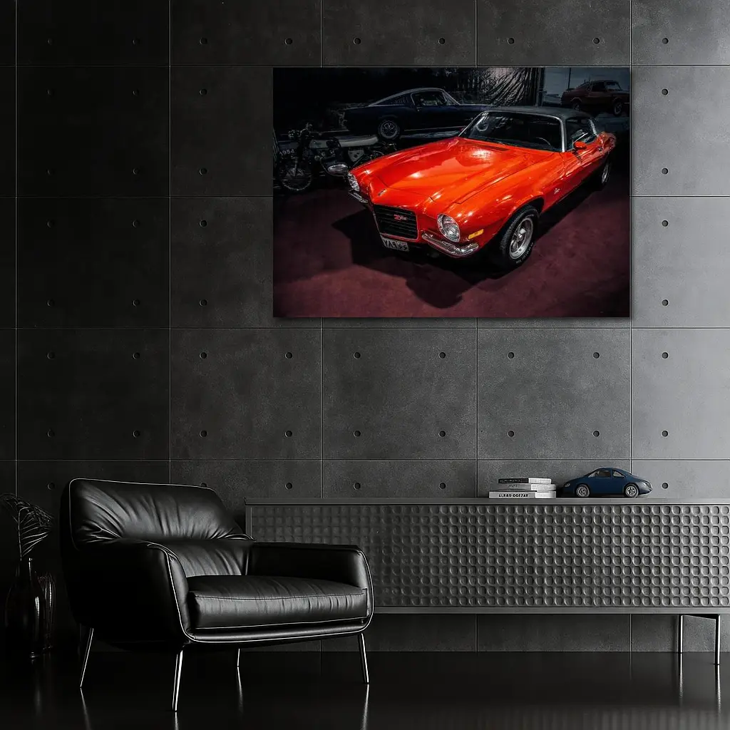 Chevrolet Camaro Z28 Orange Classic Muscle Car – Wall Art