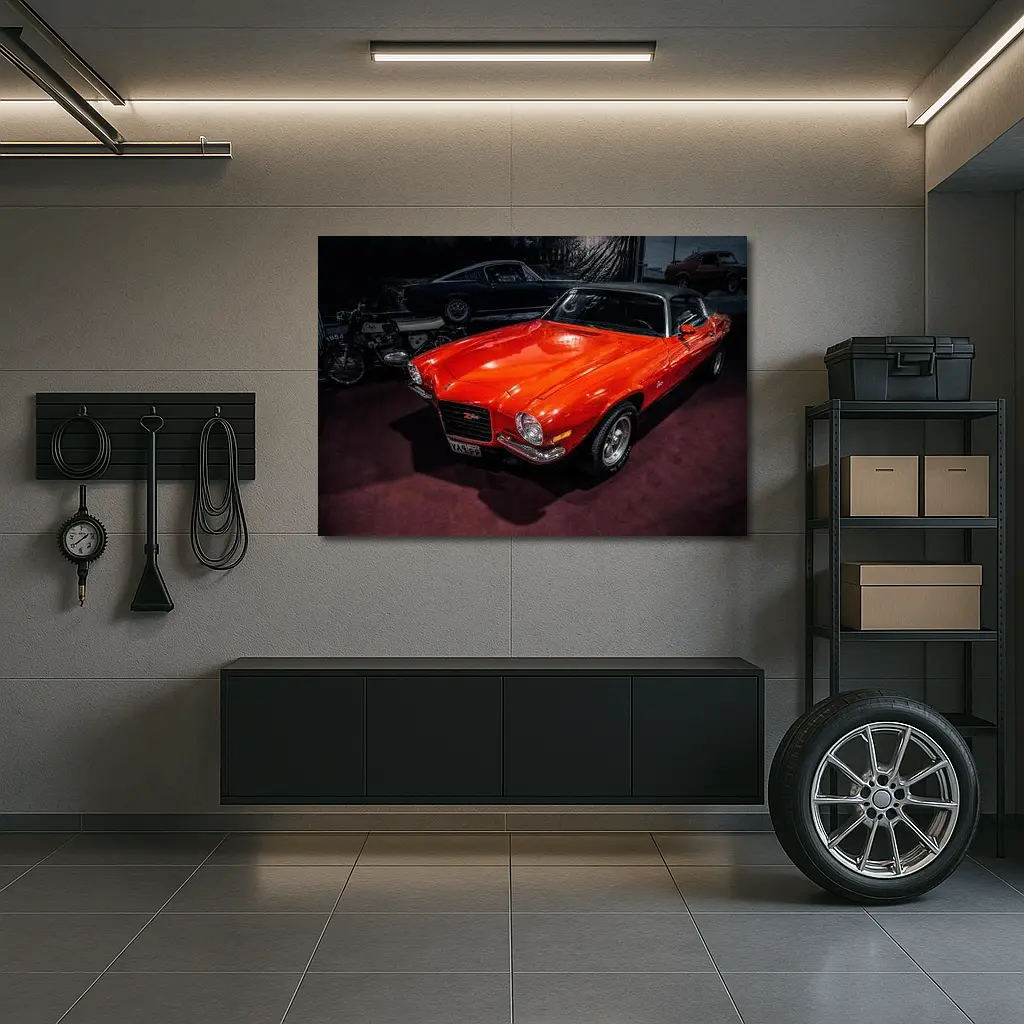 Chevrolet Camaro Z28 Orange Classic Muscle Car – Wall Art