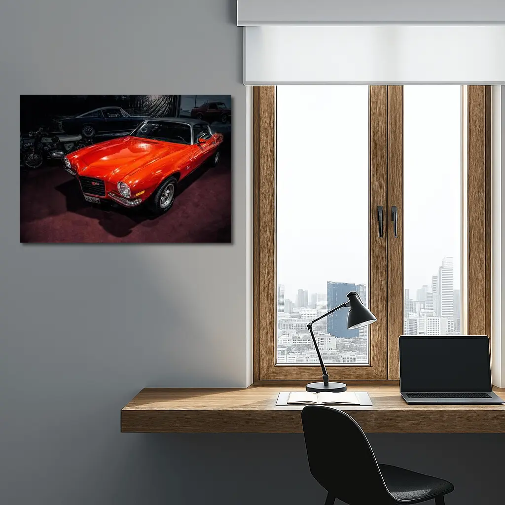 Chevrolet Camaro Z28 Orange Classic Muscle Car – Wall Art