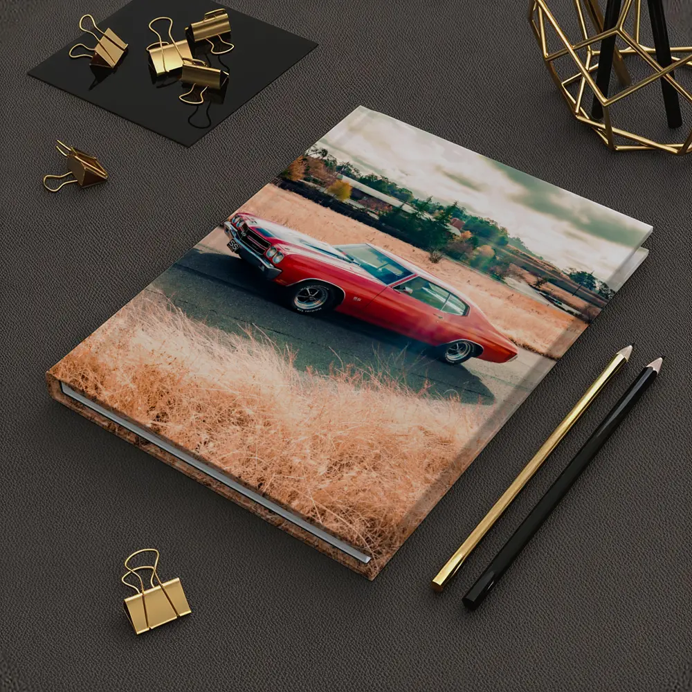 Chevrolet Chevelle Red Muscle Car Rural Road – Notebooks