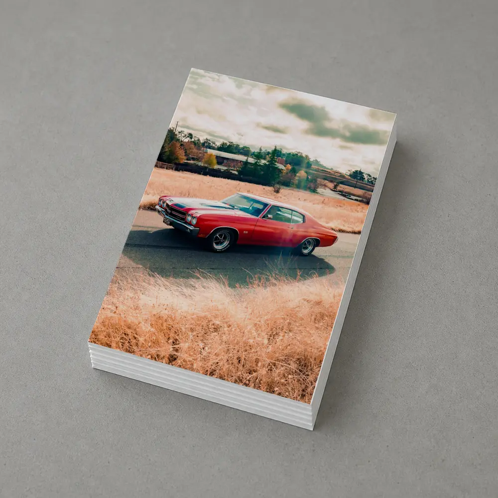 Chevrolet Chevelle Red Muscle Car Rural Road – Postcards