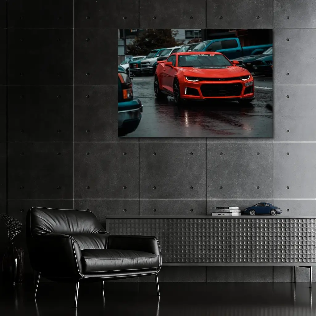 Chevrolet Camaro ZL1 Wet Parking Lot – Wall Art