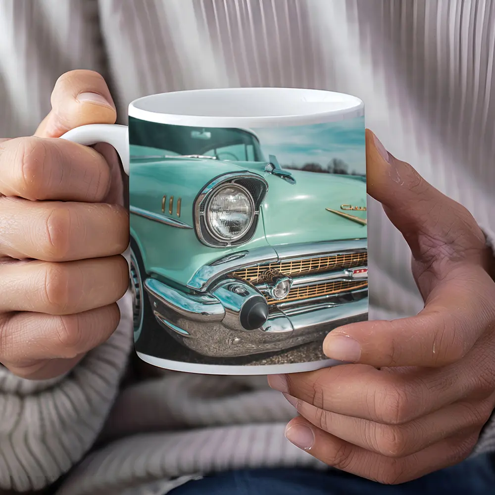 Classic Chevrolet Bel Air Teal Chrome Detail – Mugs