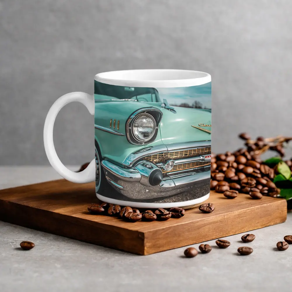 Classic Chevrolet Bel Air Teal Chrome Detail – Mugs