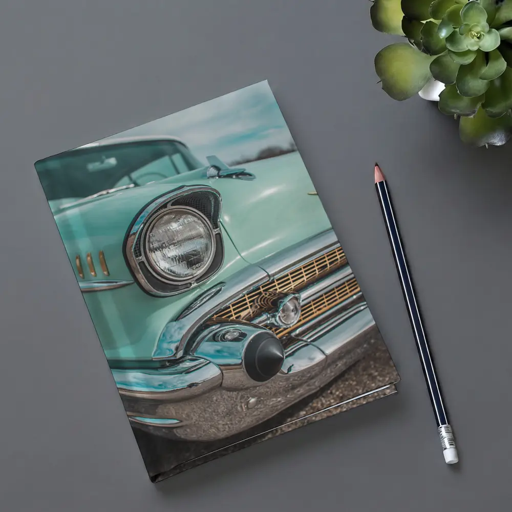 Classic Chevrolet Bel Air Teal Chrome Detail – Notebooks