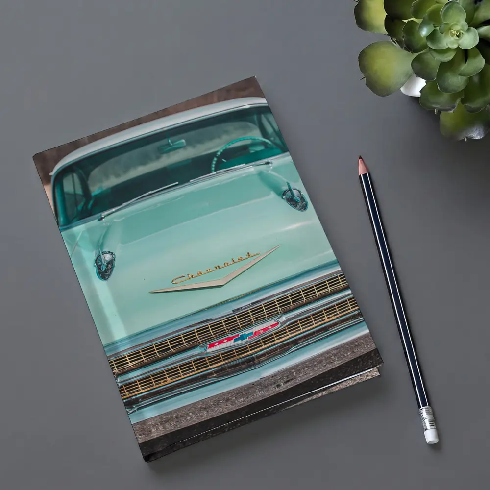 1957 Chevrolet Bel Air Front View Road – Notebooks