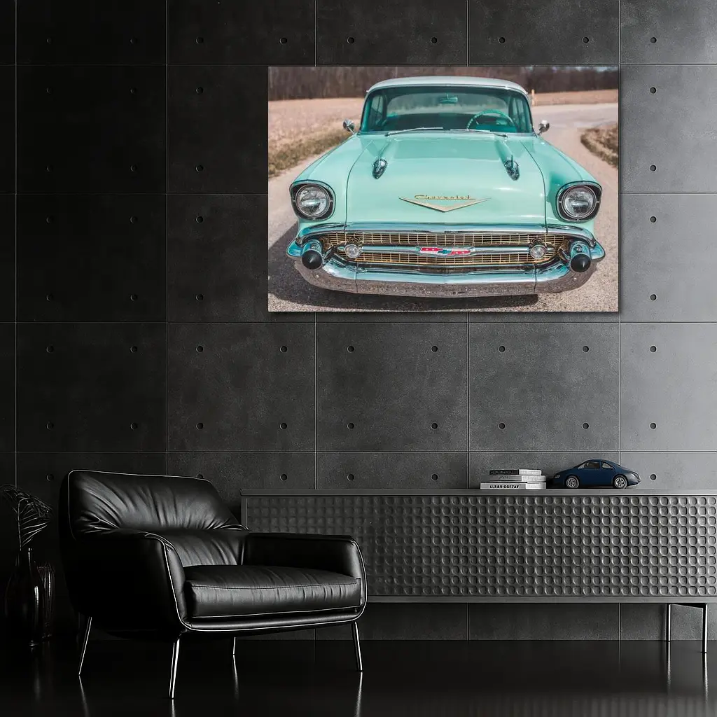 1957 Chevrolet Bel Air Front View Road – Wall Art