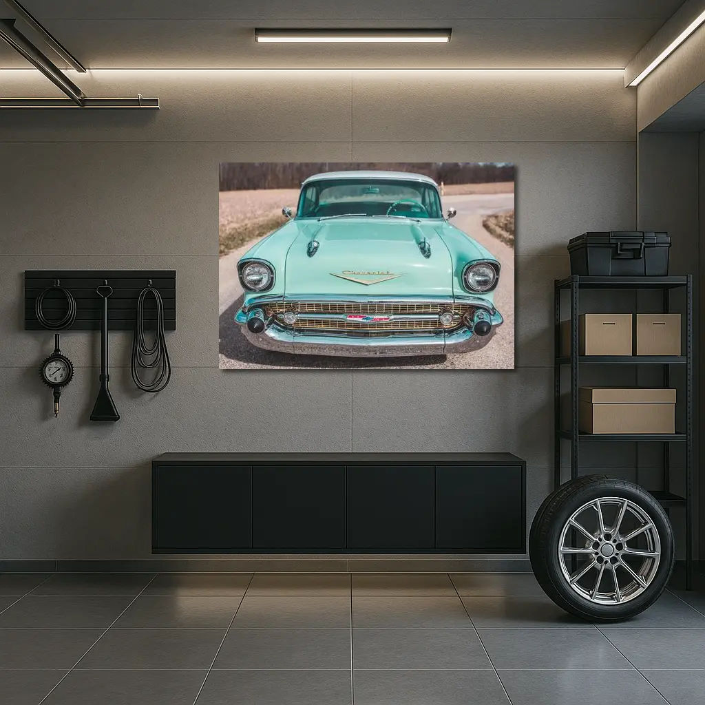 1957 Chevrolet Bel Air Front View Road – Wall Art