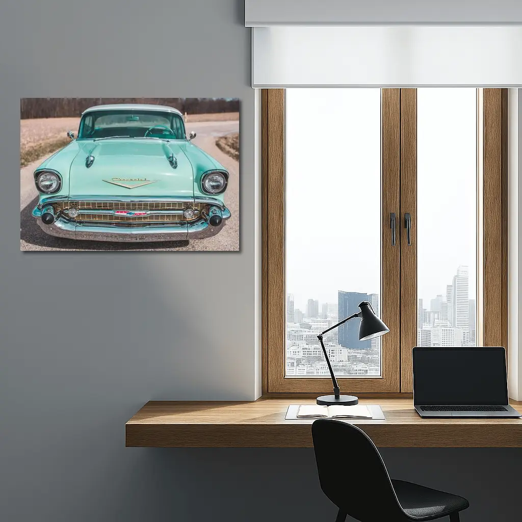 1957 Chevrolet Bel Air Front View Road – Wall Art