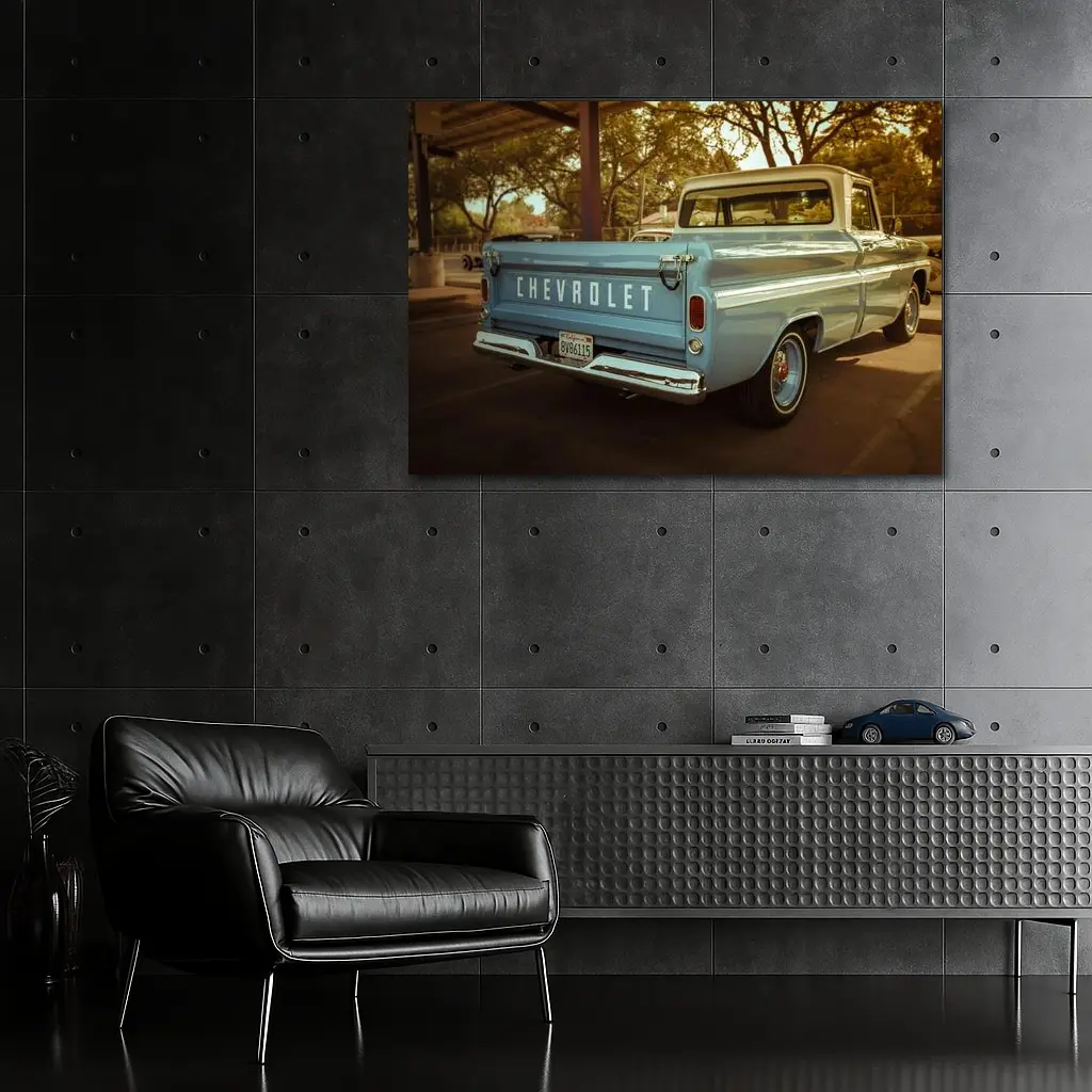 Classic Chevrolet Pickup Truck Parking Lot – Wall Art